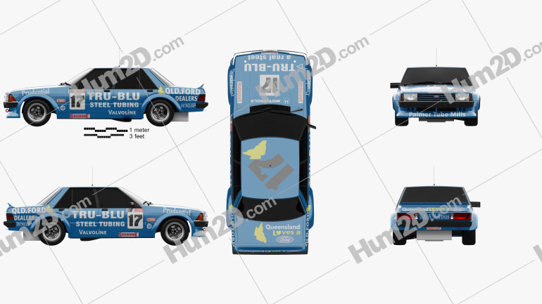 Ford Falcon Tru Blu 1981 car clipart