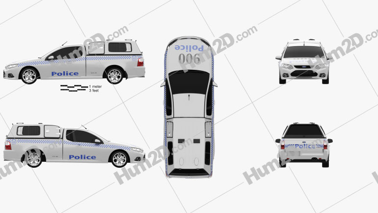 Ford Falcon UTE XR6 Police 2011 car clipart