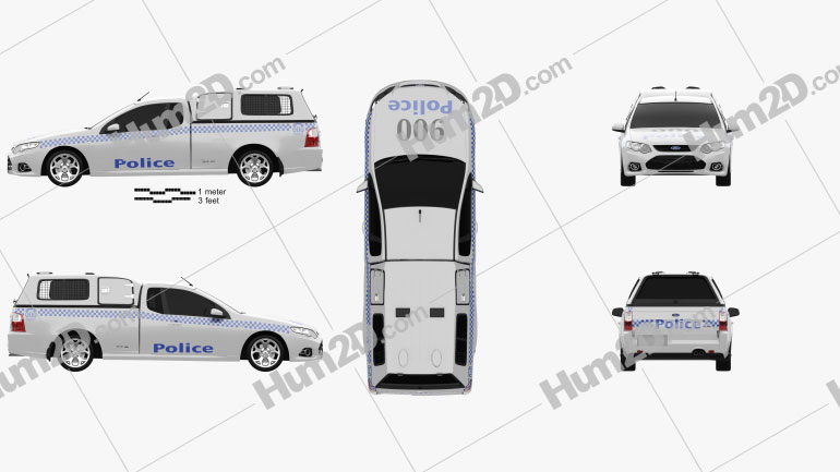 Ford Falcon UTE XR6 Polizei 2011 car clipart