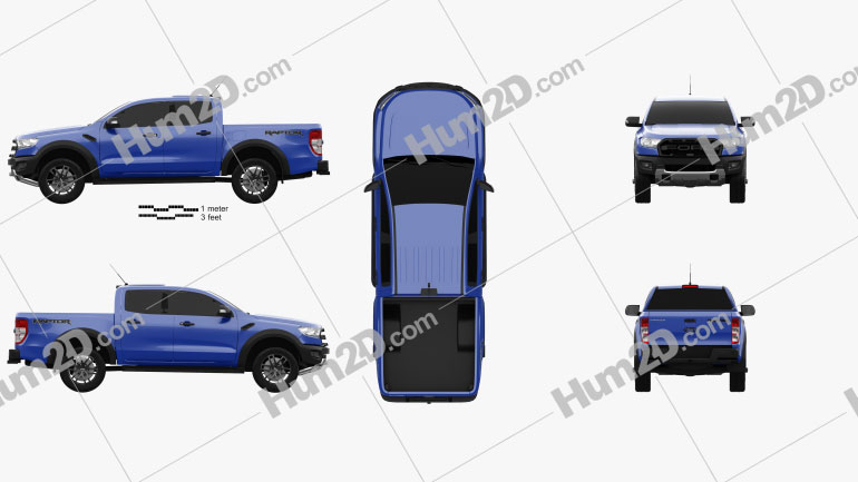 Ford Ranger Double Cab Raptor 2018 Blueprint