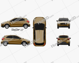 Ford Ka plus Active Freestyle hatchback 2019 car clipart