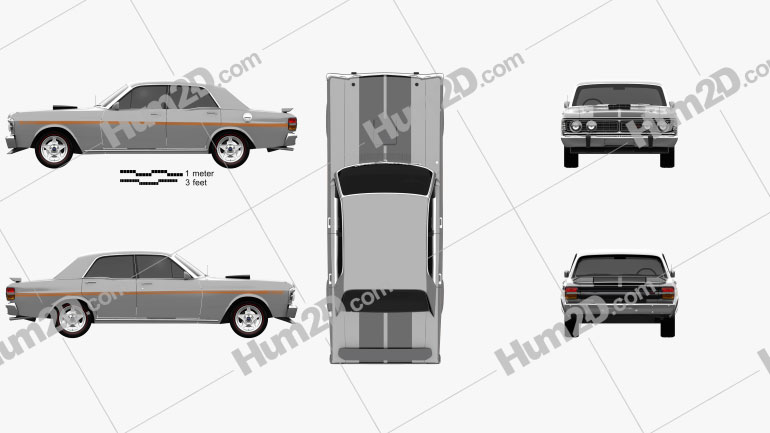 Ford Falcon GT-HO 1971 car clipart