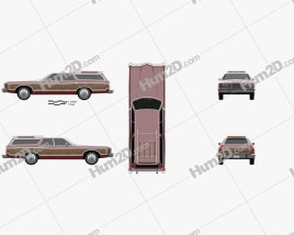 Ford Galaxie station wagon 1973 car clipart