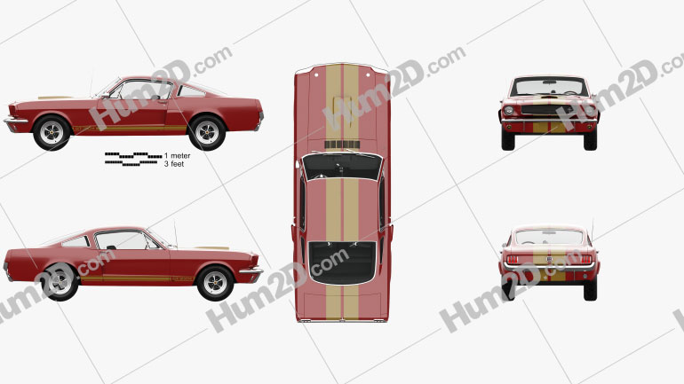 Ford Mustang GT350H Shelby with HQ interior 1966 car clipart