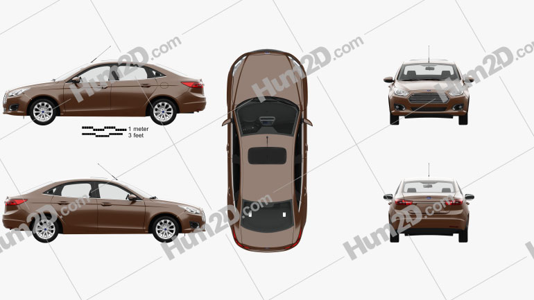 Ford Escort with HQ interior 2014 car clipart