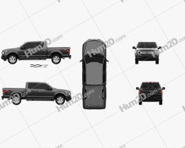 Ford F-150 Super Crew Cab 65ft Bed XLT 2018 car clipart