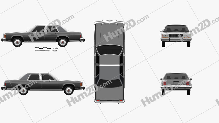 Ford LTD Crown Victoria 1983 car clipart