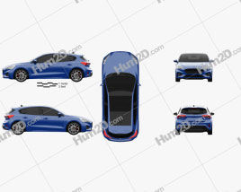 Ford Focus ST-Line hatchback 2018 car clipart