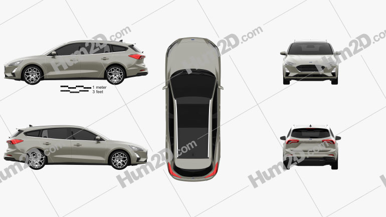 Ford Focus Titanium turnier 2018 car clipart