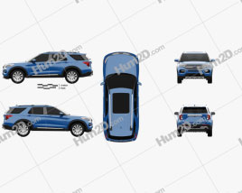 Ford Explorer Limited Hybrid 2020 car clipart