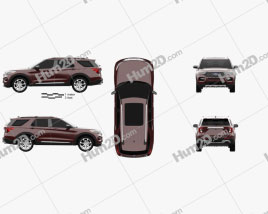 Ford Explorer Platinum 2019 car clipart