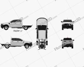 Ford Ranger Double Cab Chassis XL 2016 car clipart