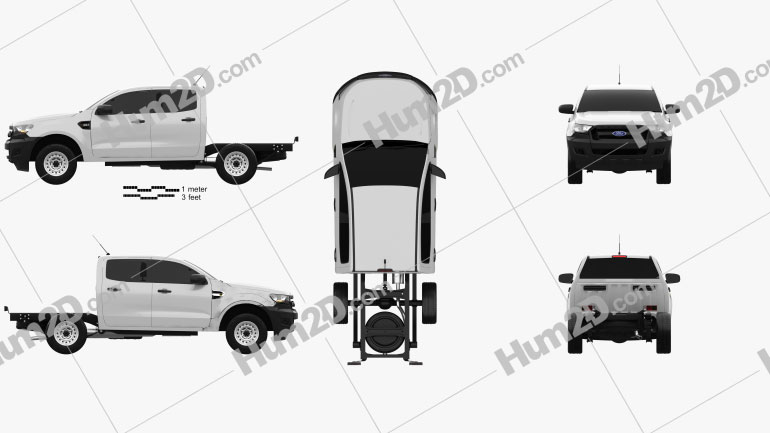 Ford Ranger Doppelkabine Chassis XL 2016 Blueprint
