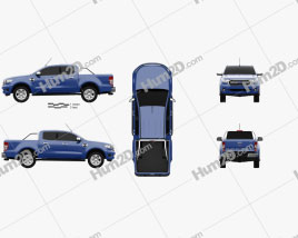 Ford Ranger Double Cab XLT 2018 car clipart