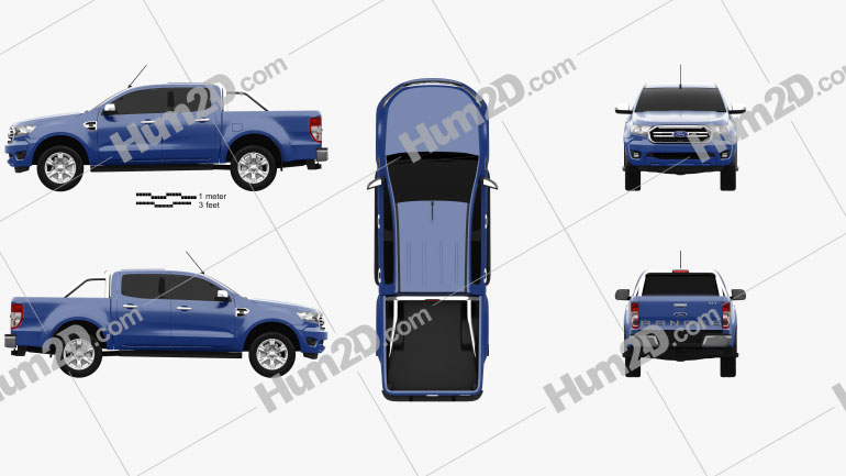 Ford Ranger Doppelkabine XLT 2018 car clipart