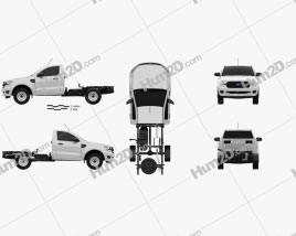 Ford Ranger Einzelkabine Chassis XL 2018 car clipart