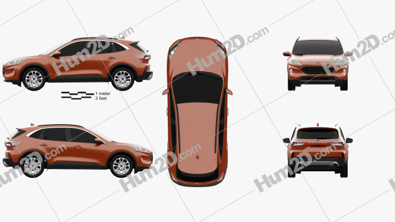 Ford Escape SE 2020 car clipart