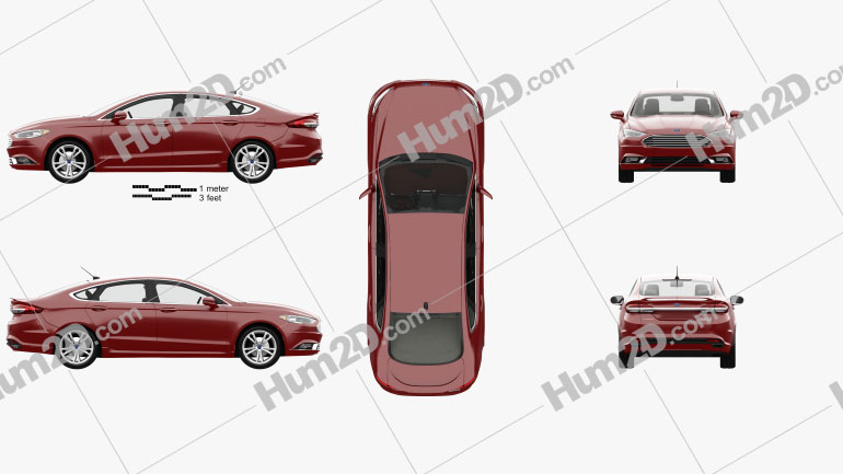 Ford Fusion Titanium with HQ interior 2017 car clipart