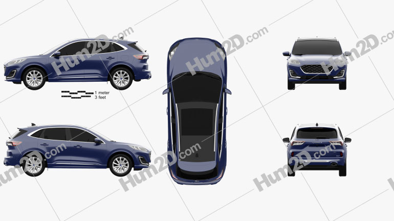 Ford Kuga Hybrid Vignale 2020 car clipart
