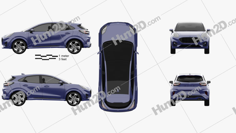 Ford Puma 2020 car clipart