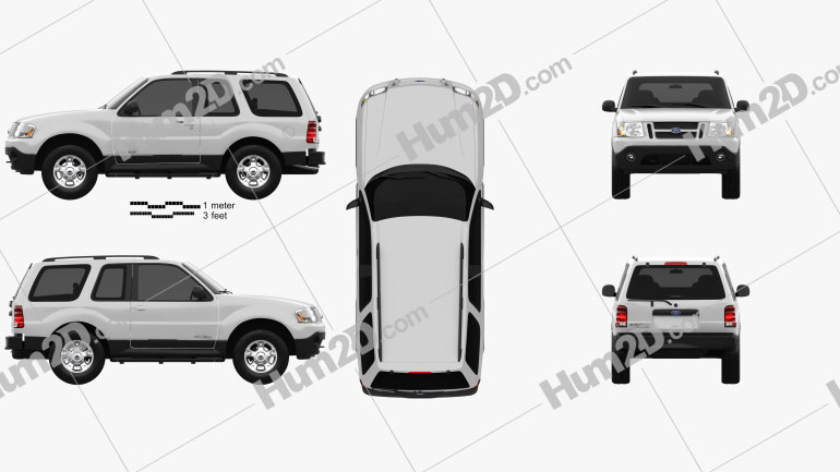 Ford Explorer Sport XLT 2001 car clipart