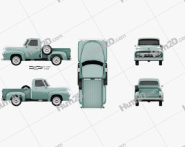 Ford F-100 Pickup 1954 car clipart