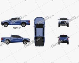 Ford Ranger Super Crew Cab FX4 Lariat US-spec 2018 car clipart