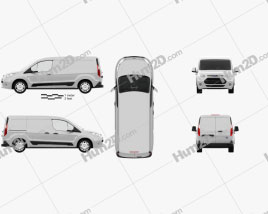 Ford Transit Connect LWB com interior HQ 2014 clipart