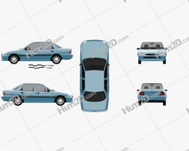 Ford Escort sedan 1995 car clipart