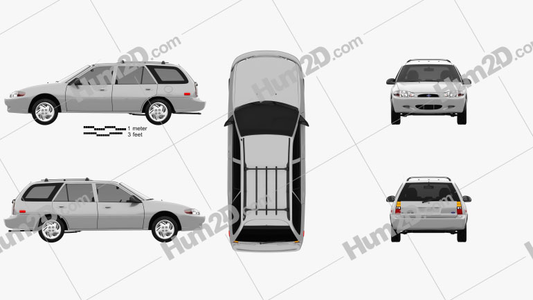 Ford Escort wagon 1997 car clipart