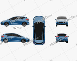 Ford Fiesta de 5 portas ST 2019 car clipart