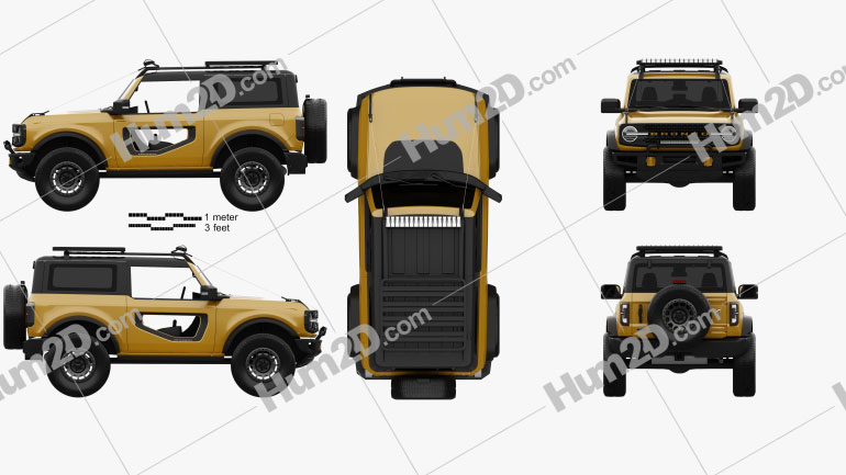 Ford Bronco Preproduction 2-door 2020 car clipart