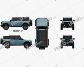Ford Bronco Badlands Preproduction de 4 portas 2020 car clipart