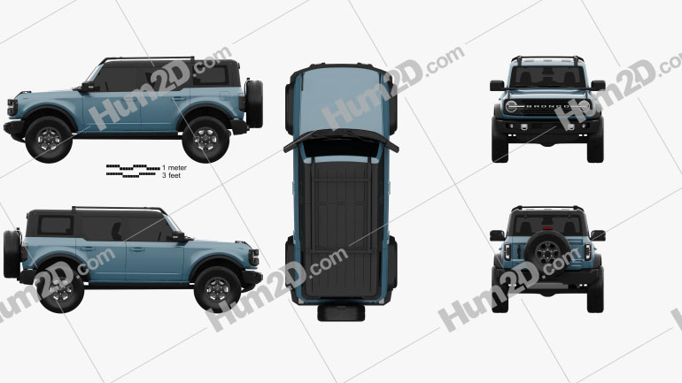 Ford Bronco Badlands Preproduction de 4 portas 2020 car clipart