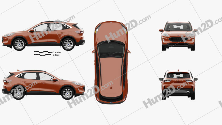 Ford Escape SE with HQ interior 2020 car clipart