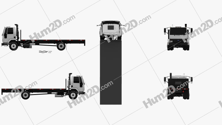 Ford CF8000 Flatbed Truck 1997 Blueprint