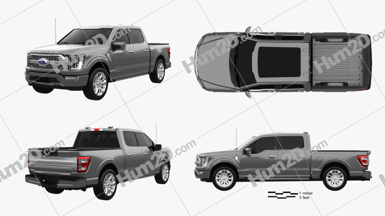 Ford F-150 Super Crew Cab 55ft Bed Limited 2021 Clipart Bild