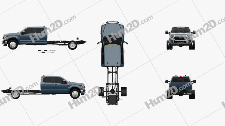 Ford F-550 Super Duty Crew Cab Chassis Lariat 2020 Blueprint