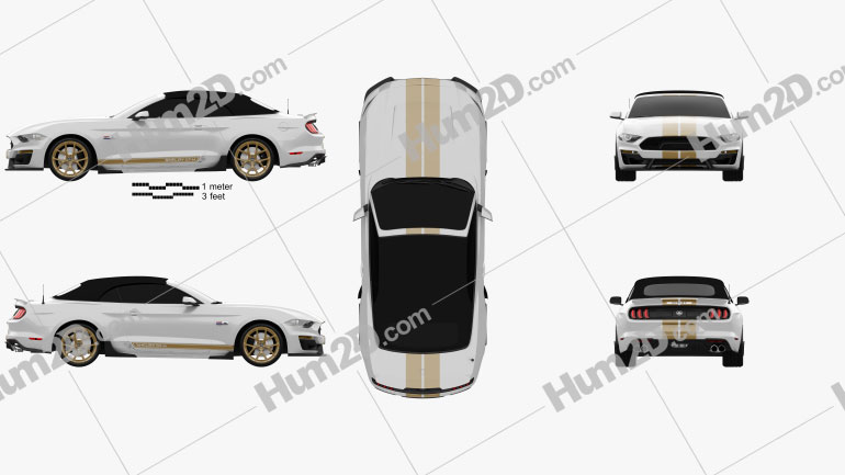 Ford Mustang Shelby GT-H convertible 2019 car clipart