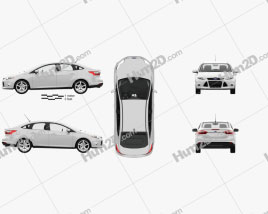 Ford Focus sedan with HQ interior 2011 car clipart