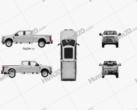 Ford F-350 Super Duty Super Crew Cab King Ranch with HQ interior 2015 car clipart