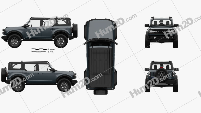 Ford Bronco Badlands Preproduction 4-door with HQ interior 2022 car clipart