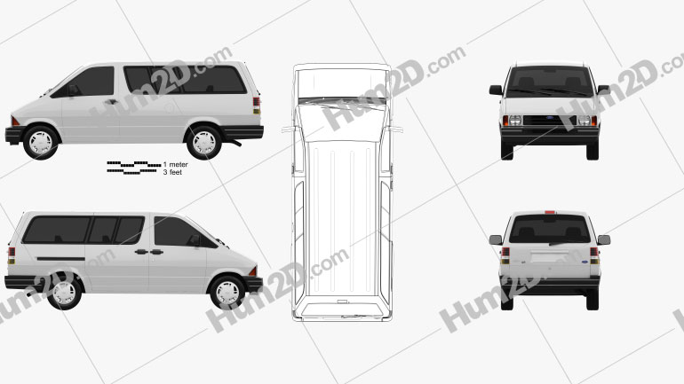 Ford Aerostar XL 1991 clipart