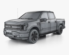 Ford F-150 Lightning Super Crew Cab 5.5ft bed Platinum 2024 car clipart