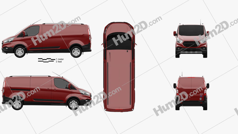 Ford Transit Custom Panel Van L2H1 Trail 2020 clipart