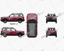 Ford Bronco Sport with HQ interior and engine 2021 car clipart