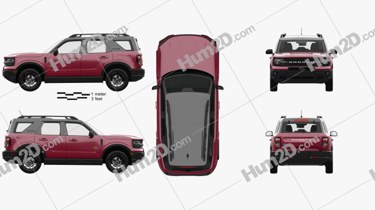 Ford Bronco Sport with HQ interior and engine 2021 car clipart