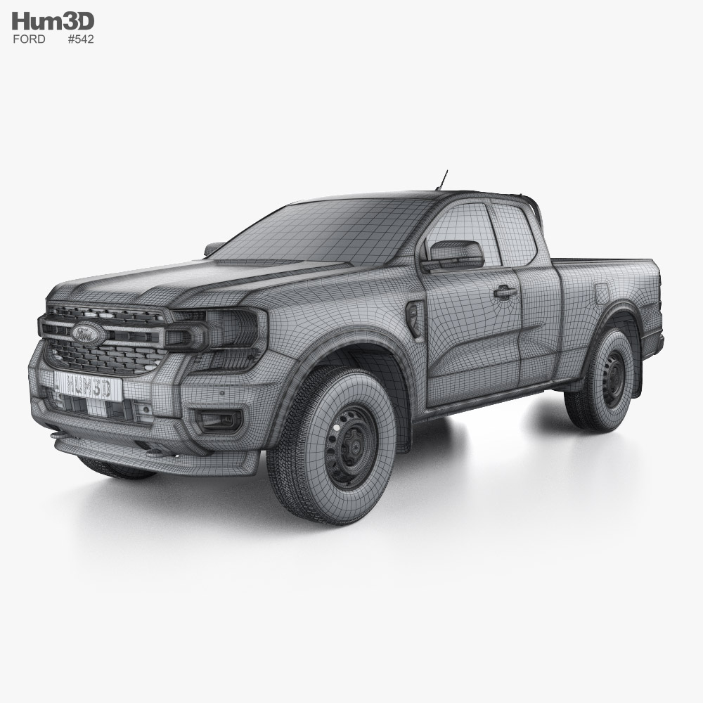 Ford Ranger Extended Cab XL 2024 3D model