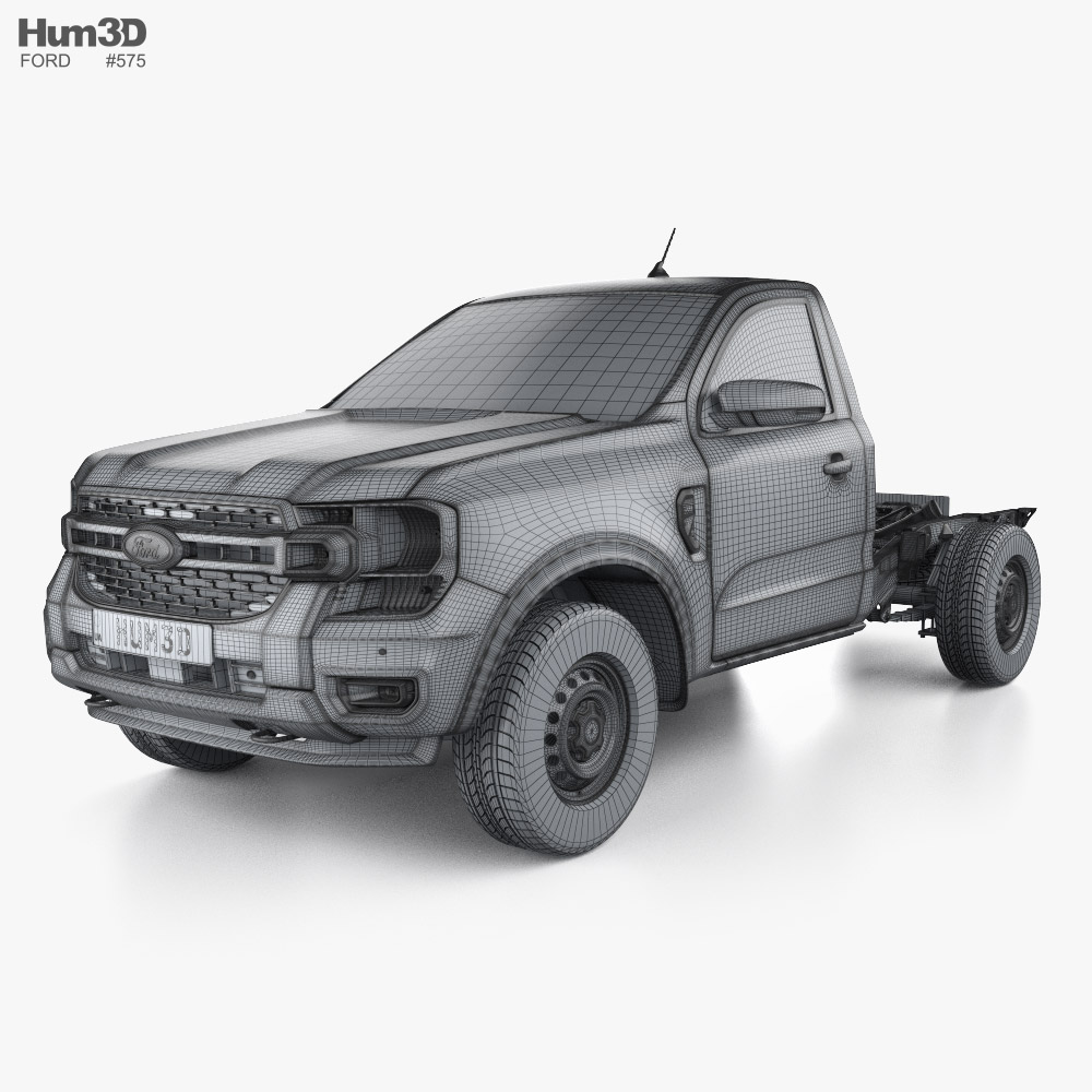 Ford Ranger Single Cab Chassis XL 2024 car clipart