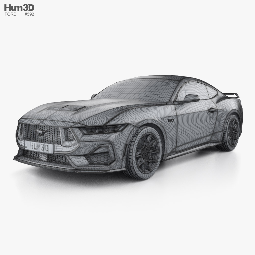 Ford Mustang GT US-spec coupe 2024 car clipart